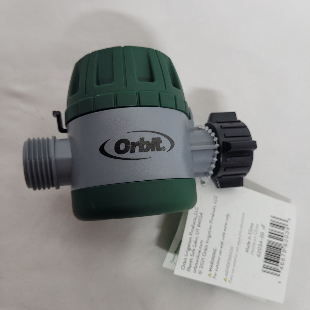 Orbit Mechanical Hose Faucet Timer 62034 Green Gray Manual Watering 120 Min